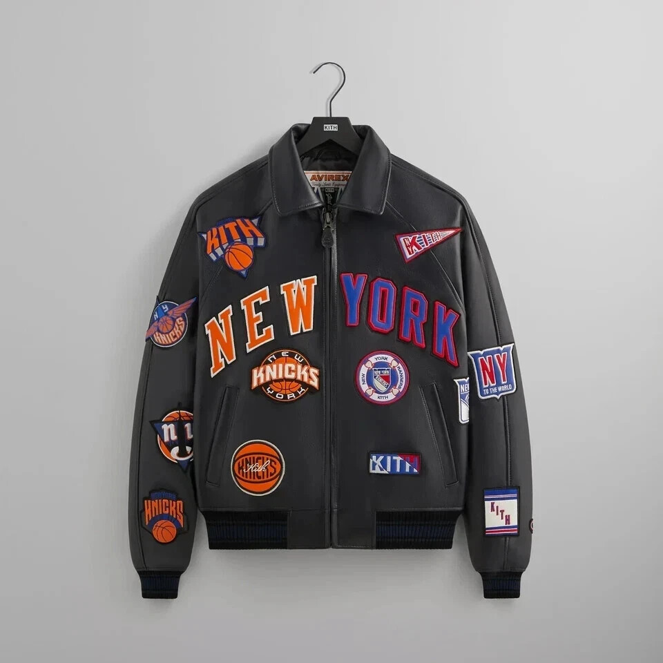 Avirex Knicks x Rangers Madison Square Garden Leather Varsity Jacket NWT - Image 2
