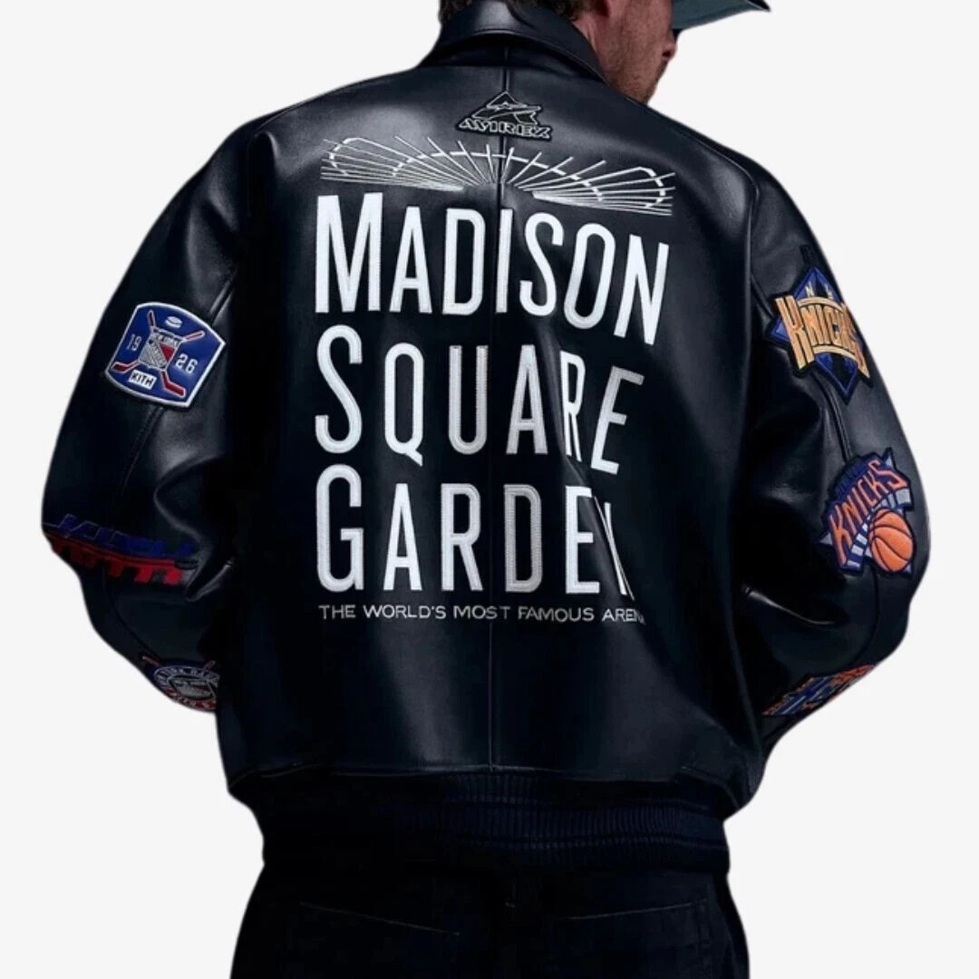 Avirex Knicks x Rangers Madison Square Garden Leather Varsity Jacket NWT - Image 3