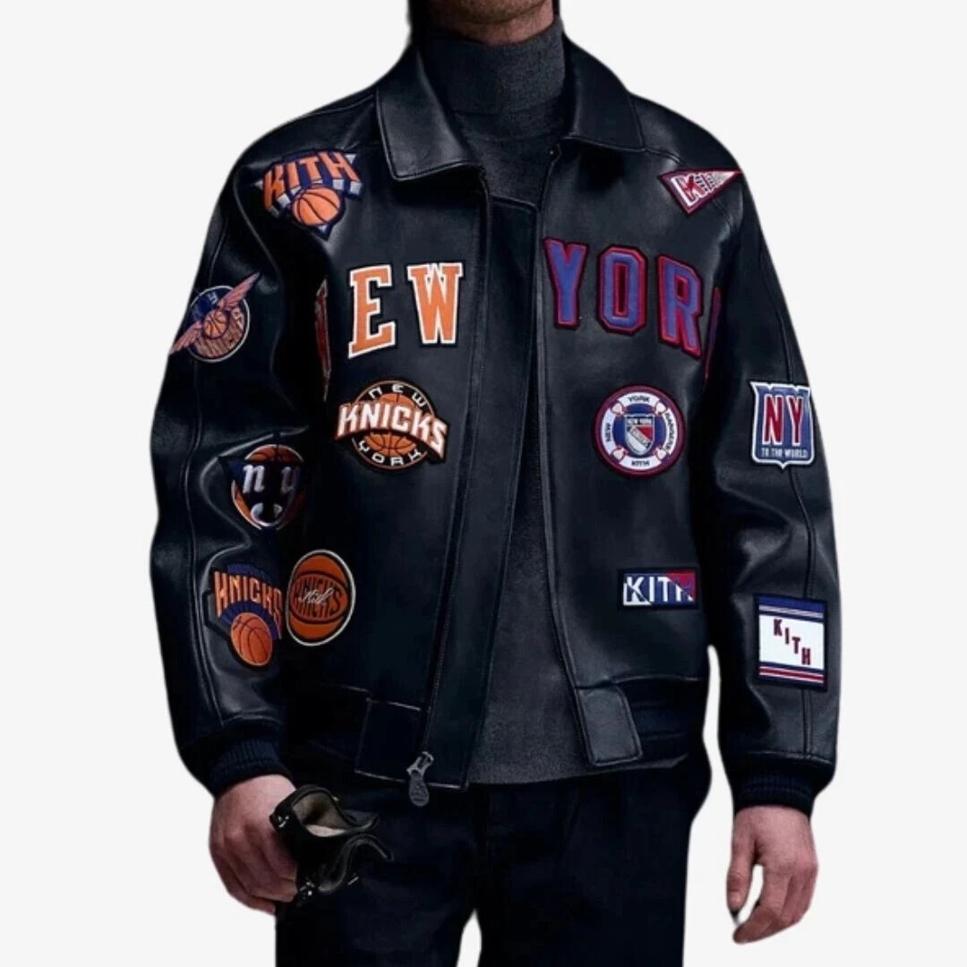Avirex Knicks x Rangers Madison Square Garden Leather Varsity Jacket NWT - Image 4