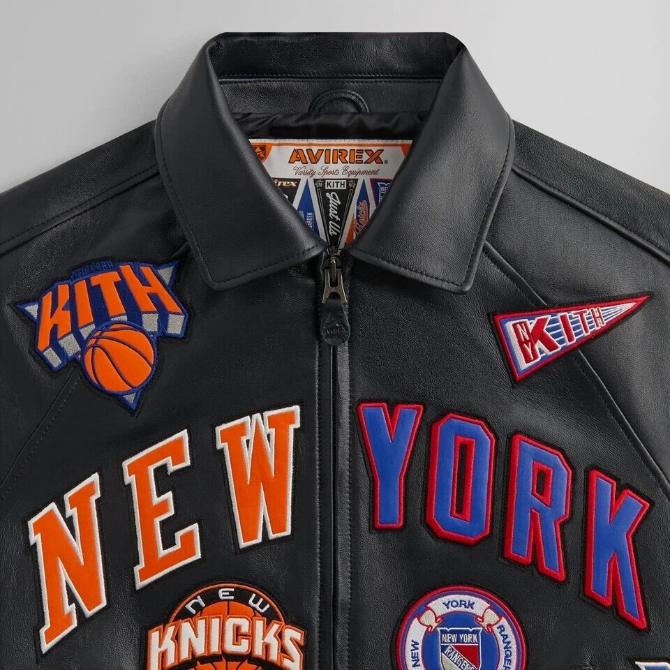 Avirex Knicks x Rangers Madison Square Garden Leather Varsity Jacket NWT - Image 6