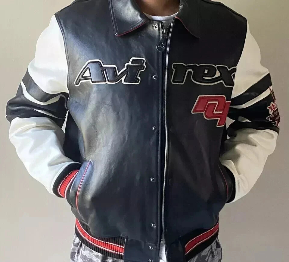 Men's Avirex Real Cowhide Handmade Bomber American Flight Leather Jacket - Image 2