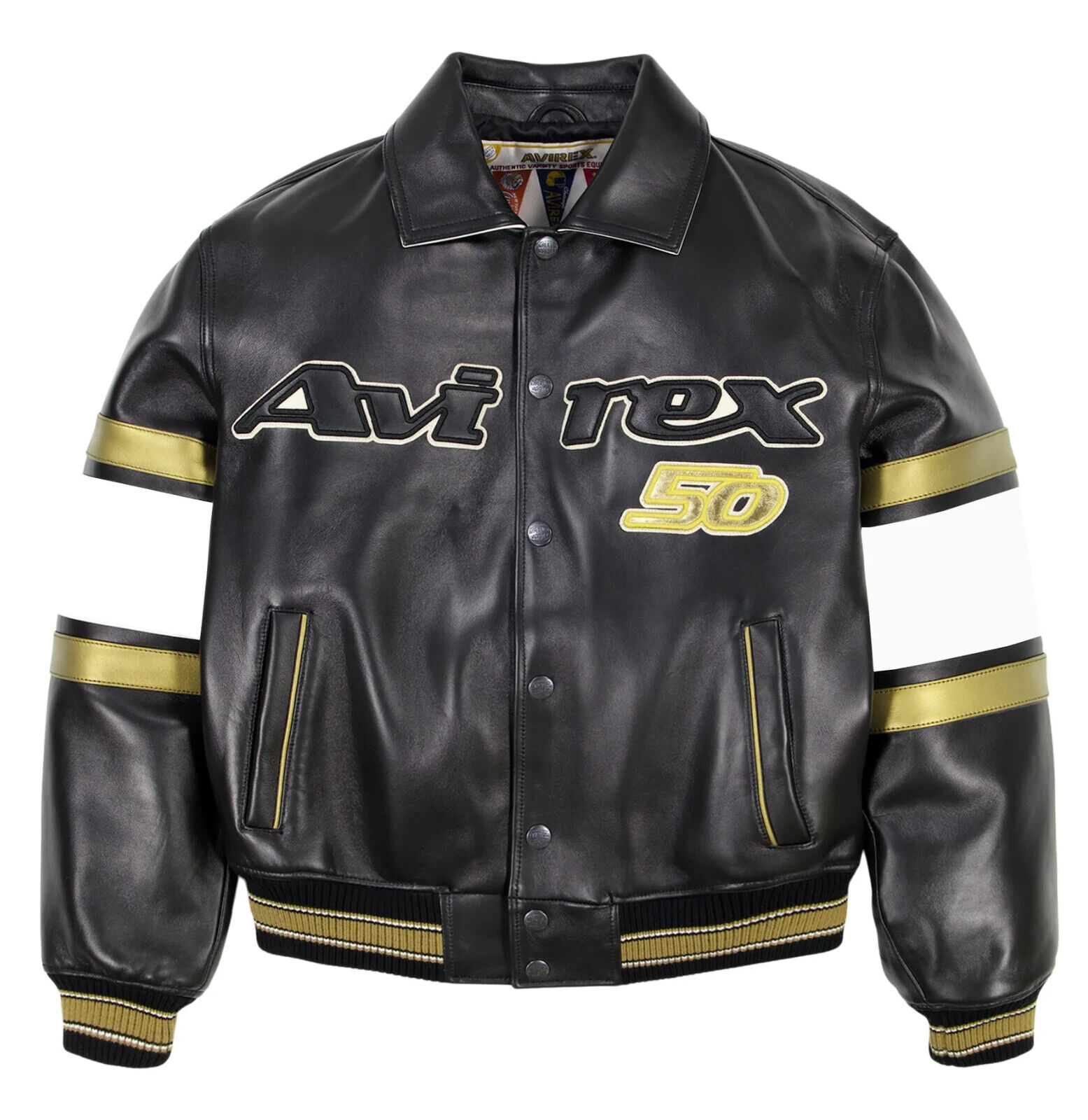 Men's Avirex 50th Anniversary Limited Jacket Black Gold Brand NEW - Image 2