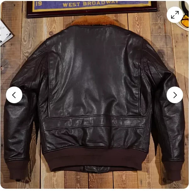 NEW G-1 Aviator A-2 Bomber Brown US Navy Flight Real Leather Jacket for Mens - Image 2