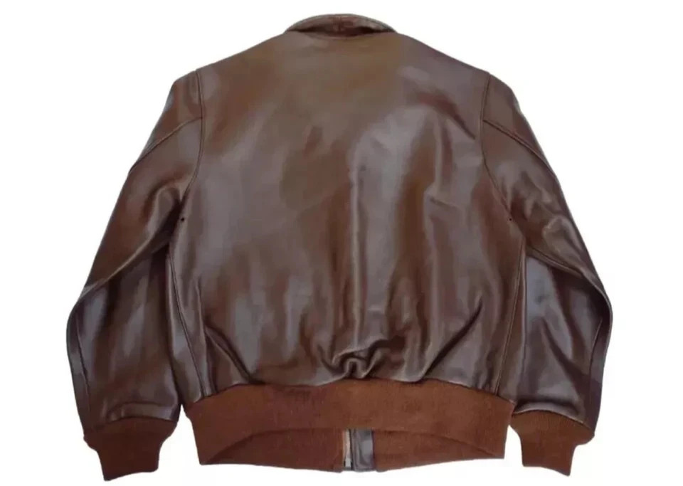 NEW G-1 Aviator A-2 Bomber Brown US Navy Flight Real Leather Jacket for Mens - Image 2