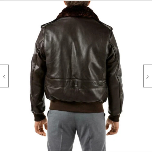 NEW G-1 Aviator A-2 Bomber Brown US Navy Flight Real Leather Jacket for Mens - Image 2